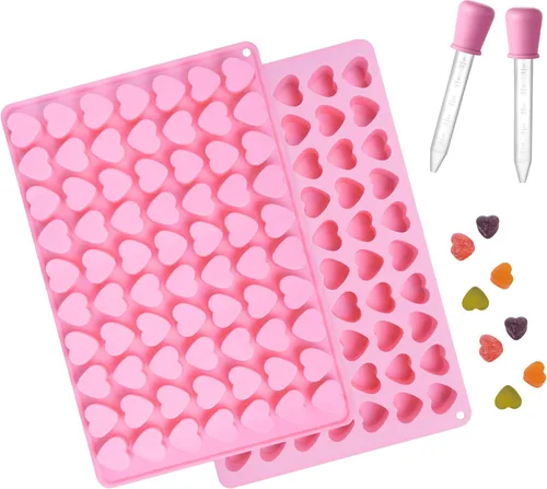 Vista 8 de Moldes de silicona en forma de corazón 2 piezas, molde de chocolate en forma de corazón 15 cavidades, moldes antiadherentes de grado alimenticio