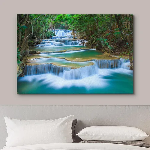 Vista 3 de wall26 - Lienzo decorativo para pared Cascada en Kanchanaburi
