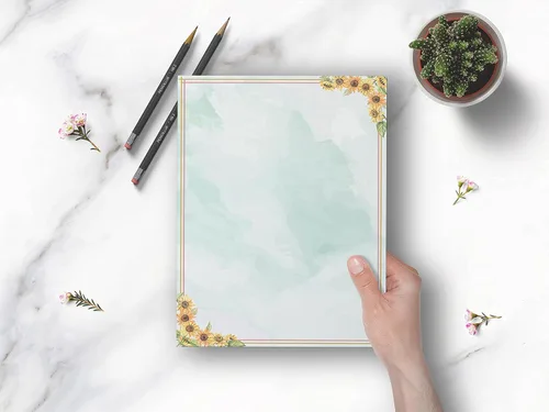 Vista 6 de Better Office Products Papel de papelería, 100 hojas, papelería de escritura de letras florales, tamaño carta de 8.5 x 11 pulgadas, 6 diseños únicos