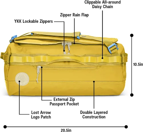 Vista 3 de Baboon to the Moon Go-Bag Small 40L - Correas desmontables, bolsa de lona pequeña para viajes, bolsa de gimnasio para mujeres, bolsa de viaje
