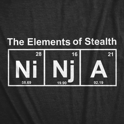 Vista 2 de Camiseta de Ninja Element of Stealth para hombre, divertida camiseta con gráfico de humor para adultos
