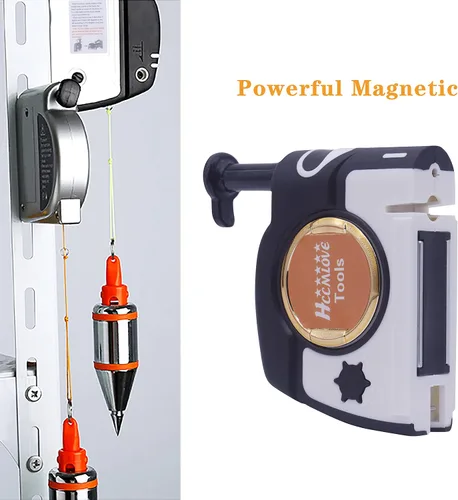 Vista 7 de 2 piezas de plomada magnética - 10.7 oz (305g) Plumb Rite con cuerda de 14.5 pies (4.5m), sacapuntas, 2 lápices, carrete de línea utilizado