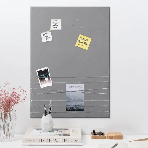 Vista 13 de Navaris Tablón de anuncios de tela, 12 x 17 pulgadas, tablero de memoria de terciopelo para pared para mostrar collages de fotos, imágenes, notas