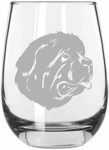 Vista 187 de Shar Pei (chino) - Vaso de vino sin tallo grabado para perro, 15.25 onzas