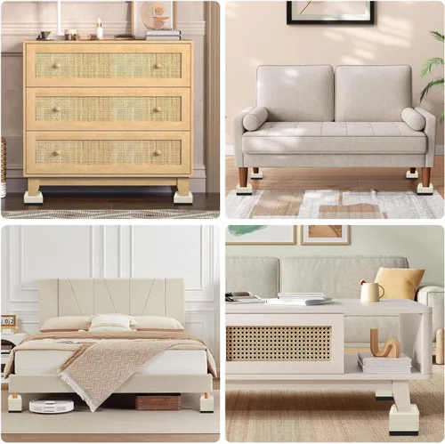 Vista 7 de Elevador de Cama, Elevador de Muebles de Alta Resistencia de 4 Pulgadas para Sofá, Mesa y Escritorio, Elevador de Sofá con Alturas de Elevación