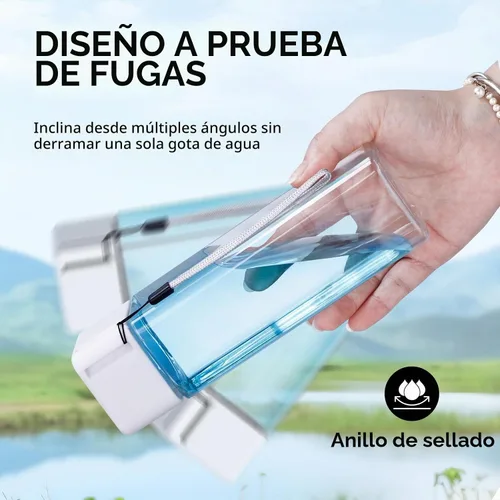 Vista 4 de mwellewm 24 botellas de agua a granel de 17 onzas, botella de agua de plástico reutilizable a prueba de derrames, transparente blanca
