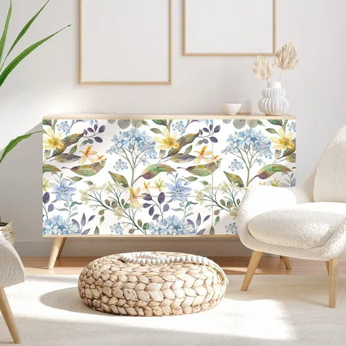 Vista 6 de VEELIKE Papel tapiz de flores de hortensias azules de 17.7 x 118 pulgadas, para despegar y pegar, papel tapiz floral de hojas de eucalipto