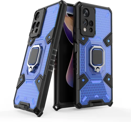 Vista 51 de Funda para 1+ Nord 2 5G, funda para OnePlus Nord 2 5G con funda de soporte, color azul