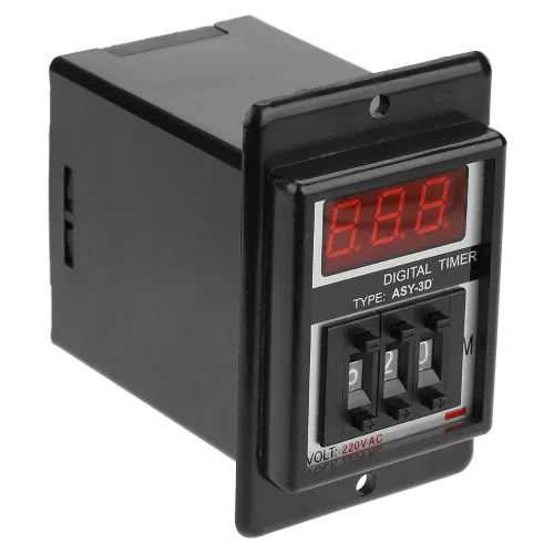 Vista 4 de Relé de retardo de tiempo, módulo controlador de retardo de temporizador AC 220V 0-199 minutos 8 pines ASY-3D en relé temporizador Pantalla digital