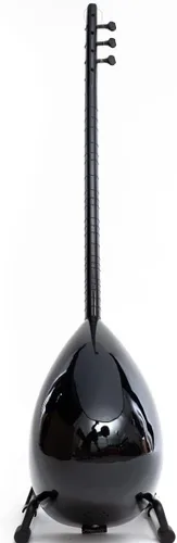 Vista 9 de Saz de cuello largo negro con pastilla incorporada, instrumento turco de calidad hecho a mano
