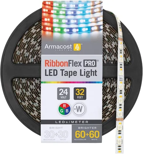 Vista 9 de Armacost Lighting RibbonFlex Pro - Cinta de luz LED multicolor y blanca de 60 + 60 LEDs/m, 8.2 pies (8.2 ft) (624210)