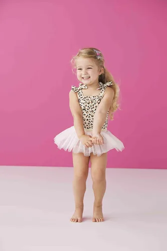 Vista 2 de Mud Pie Conjunto de traje de baño y tutú para niñas, Rosado