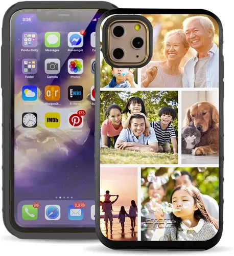 Vista 2 de Guard Dog Funda compatible con iPhone 11 Pro, grado militar, protección resistente de dos piezas, personalizada, fotos, seis marcos