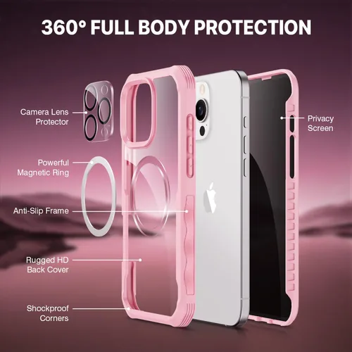 Vista 242 de CENHUFO Funda de privacidad para iPhone 11 Pro, funda de cuerpo completo con protector de pantalla de privacidad de vidrio templado 9H integrado