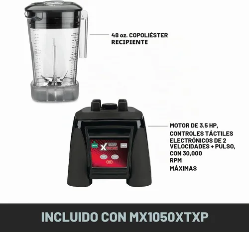 Vista 3 de Waring Licuadora con teclado electrónico y tarro de copoliéster de 48 oz