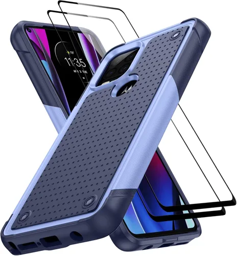 Vista 27 de Jeylly para Moto G Stylus 5G 2021 Funda con [2 Pack] Protector de Pantalla de Vidrio Templado, Protección Grado Militar Anti-Arañazos, Funda A