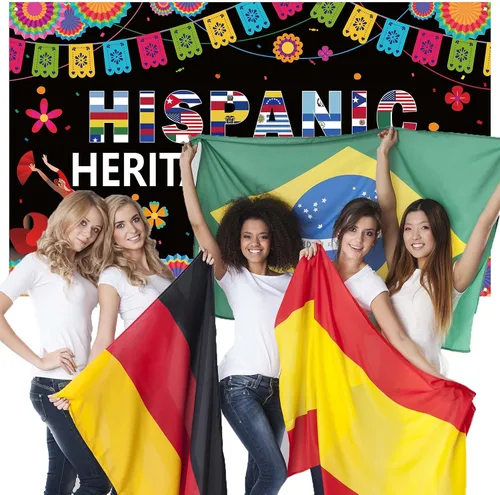 Vista 5 de Decoraciones del mes de la herencia hispana, pancarta latinoamericana, decoraciones para el aula española, decoraciones del mes nacional