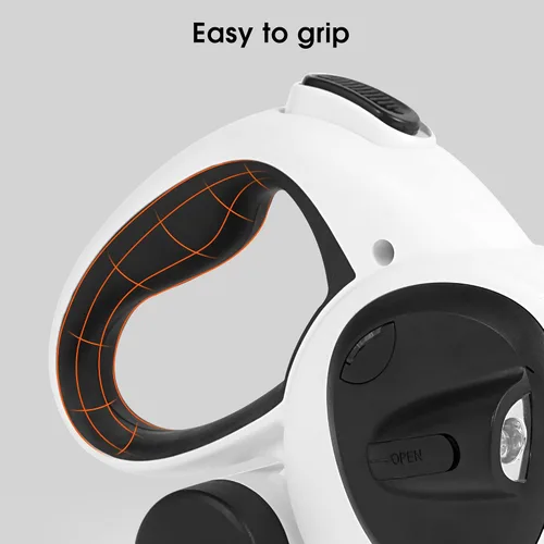 Vista 5 de Correa retráctil 4 en 1 para perro, correas de 16.4 pies de largo con luz LED y soporte para bolsa de excrementos para perros pequeños, medianos