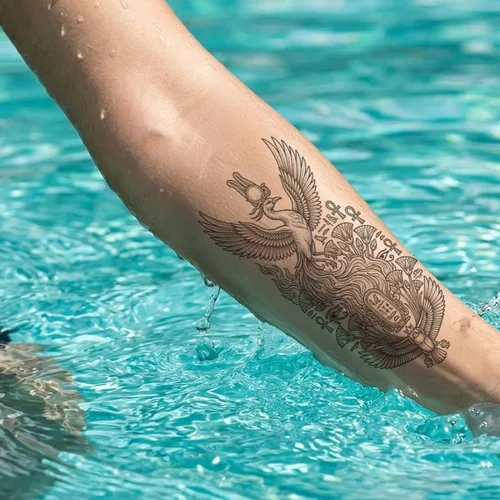 Vista 3 de Tatuajes temporales para mujeres y hombres, diseños egipcios, 10 hojas Impermeable, Ankh Eye of Horus Scarab Faraón, de larga duración, Fiesta