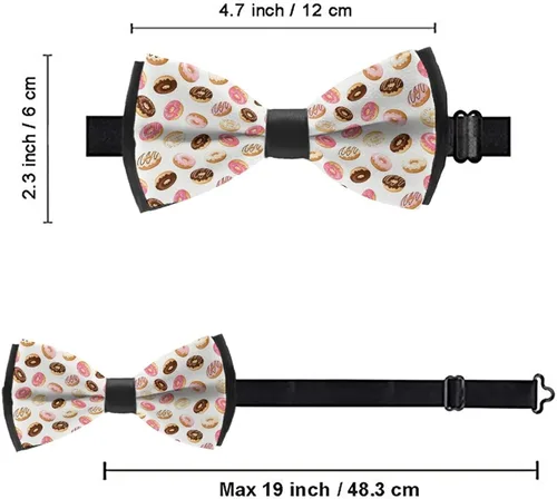Vista 4 de Corbata de moquin ajustable, pajarita formal para cumpleaños, ocasiones divertidas