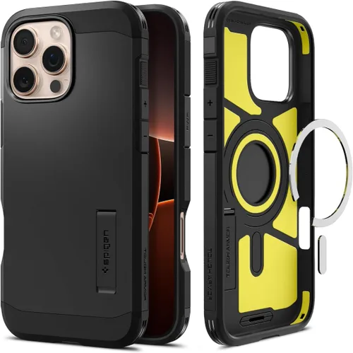 Vista 16 de Spigen Tough Armor MagFit Funda Diseñada para iPhone 15 (2023) [Soporte] [Protección de Grado Militar] Compatible con MagSafe - Negro