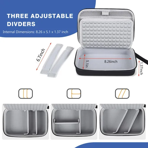 Vista 5 de Estuche organizador electrónico de viaje rígido para adaptadores de carga de MacBook, cables, banco de energía, ratón mágico Apple, lápiz Apple