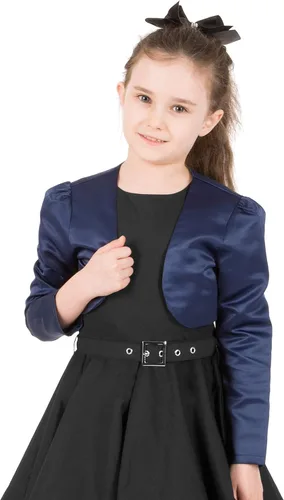 Vista 5 de BlackButterfly Bolero de manga larga de satén para niños y niñas