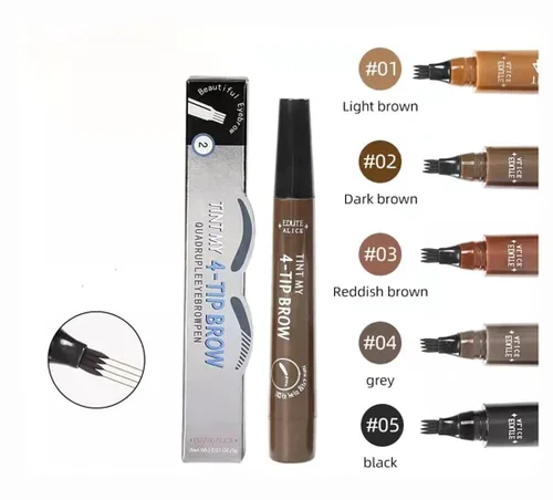 Vista 5 de Lápiz profesional para cejas, impermeable, fácil y fácil de moldear cejas, de larga duración, lápiz de cejas (rojo-marrón)