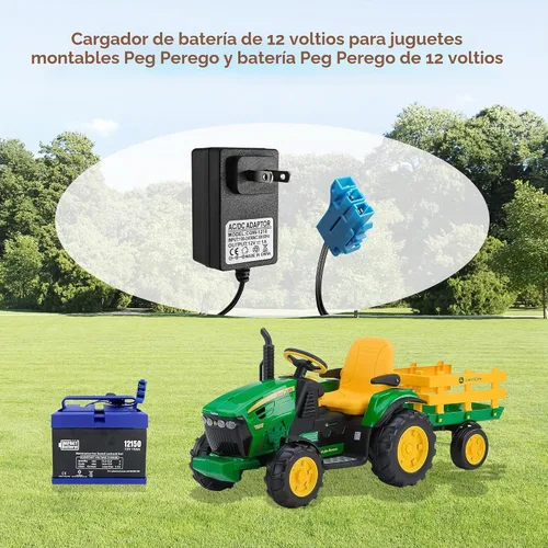 Vista 2 de Cargador de batería de 12 V para batería Peg Perego de 12 voltios, conector de arnés de cable compatible con batería Peg Perego, diseñado