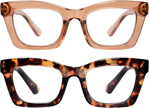 Vista 10 de Oversized Square Reading Glasses for Women Spring Hinge Blue light Blocking Computer Readers for Women