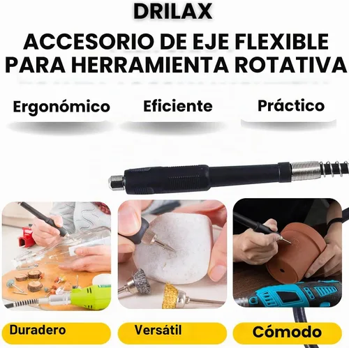 Vista 8 de Accesorio para herramienta giratoria de eje flexible de 42 pulgadas, compatible con modelos Dremel Flex Shaft 100, 200, 300, 3000, 4000, 4300, 8220