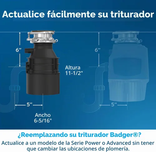 Vista 6 de Basurero InSinkErator con cable de alimentación, 1/2 hp.