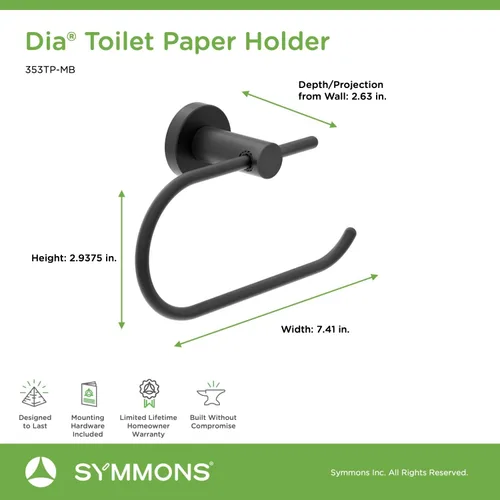 Vista 9 de Symmons 35AC3BUNDLEMB - Juego de accesorios de baño de pared de 3 piezas, color negro mate