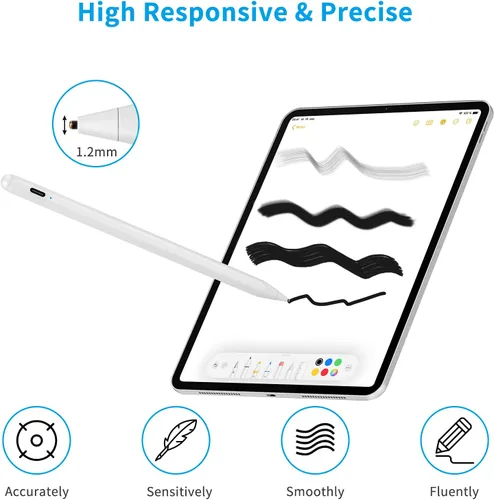 Vista 3 de Lápiz óptico para HP X360, lápiz digital de alta sensibilidad con punta ultrafina de 0.059 in para HP X360 15 pulgadas, color blanco