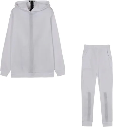 Vista 2 de Conjunto de pantalones largos con cremallera frontal y trasera para mujer, con estampado de letras y pantalones largos sueltos