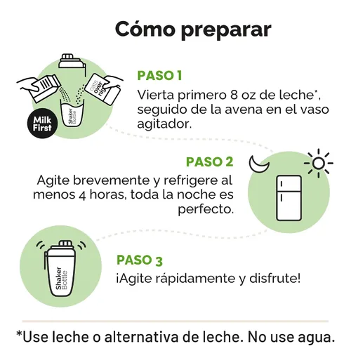 Vista 5 de Oats Overnight Paquete de variedad definitivo - Batido proteico para el desayuno alto en proteínas, 5g de fibra - Harina de avena sin gluten, avena