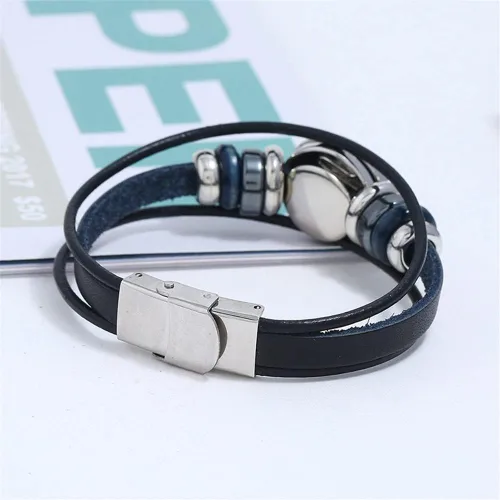 Vista 5 de 2 pulseras de cuero del zodiaco de constelación multicapa hechas a mano con signo del zodiaco para mujeres y hombres, joyería para regalo