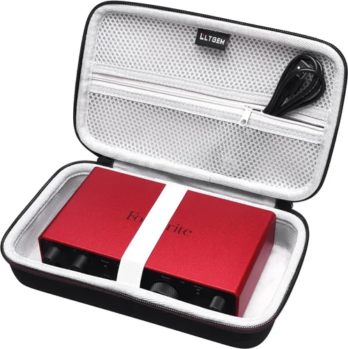 Vista 9 de LTGEM - Funda para interfaz de audio USB Focusrite Scarlett 2i2/Solo de 4ª generación Hard EVA Shell, Water-Resistant, Shock Protection