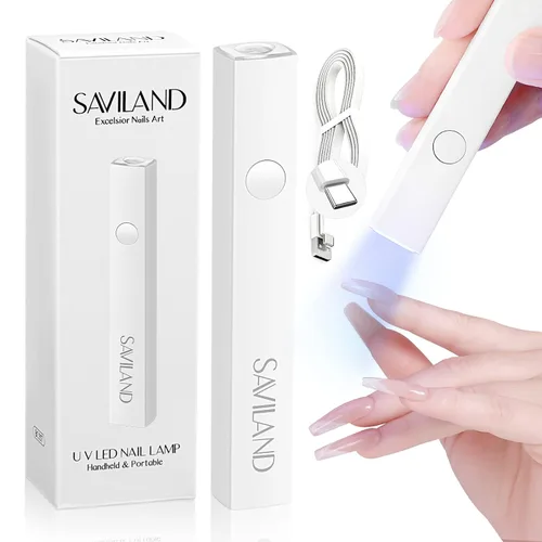 Vista 10 de SAVILAND Essentials Lámpara de uñas LED manos libres: luz UV rosa de secado rápido con soporte plegable LCD visible Temporizador de 20/60s lámpara