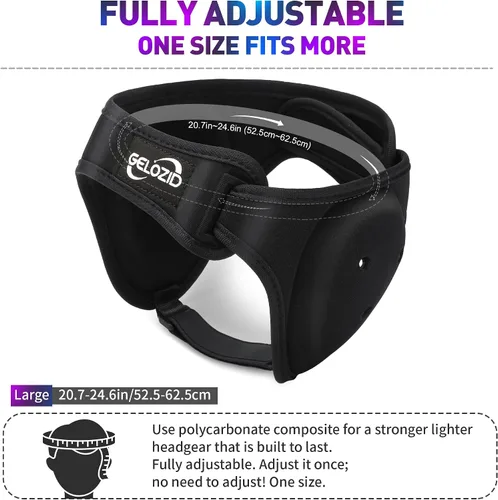 Vista 2 de Gelozid Casco ajustable de lucha libre para BJJ, MMA Grappling y entrenamiento, protector de oídos y casco de protección de coliflor