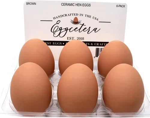 Vista 6 de Huevos de cerámica para nido, paquete de 6 unidades (blanco)