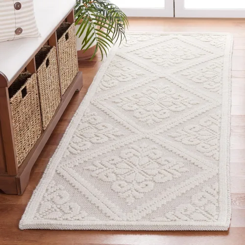 Vista 11 de SAFAVIEH Vermont Collection - Alfombra decorativa de 2 pies 3 pulgadas x 4 pies, color marfil, lana hecha a mano, ideal para zonas de alto tráfico