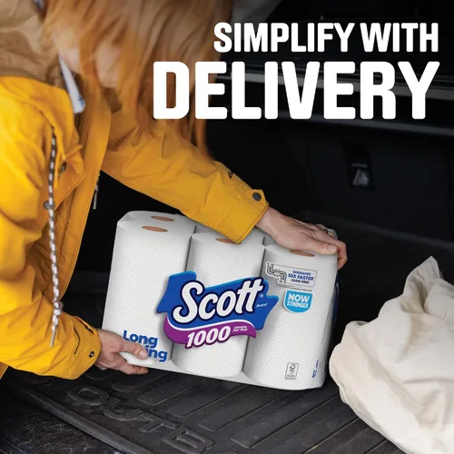 Vista 8 de Scott 1000 Papel higiénico por rollo, 18 rollos, seguro para fosa séptica, papel higiénico de 1 capa