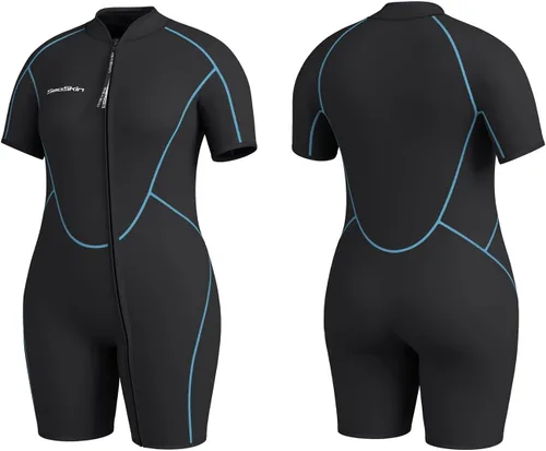 Vista 4 de Seaskin Traje de neopreno corto de 0.118 in de talla grande para hombre y mujer Talla extra grande para hombre