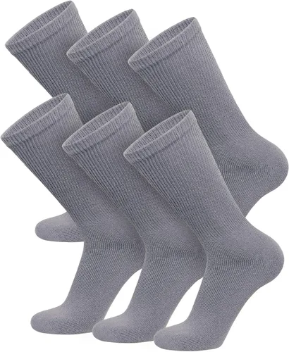 Vista 9 de 6 pares de calcetines tipo crew de algodón para diabéticos sin compresión para neuropatía
