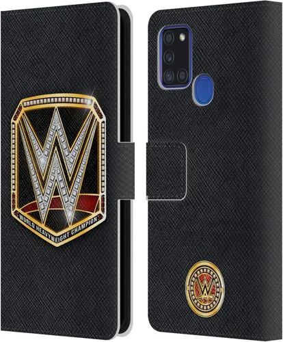 Vista 82 de Head Case Designs Officially Licensed WWE Cruiserweight Champion Title Belts Leather Wallet Case Compatible with Samsung Galaxy A07 4G Campeón