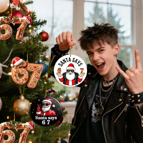 Vista 3 de 67 Adorno de Navidad, 67 Adornos para Árbol de Navidad, Divertidos Adornos de Navidad 2025, Adorno de Árbol Seis Siete 6 7 Decoración de Cosas