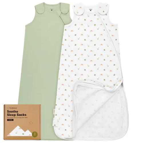 Vista 35 de Paquete de 2 sacos de dormir orgánicos para bebé, 100% algodón 0.5TOG (aguacate, 0-6 meses) Soft Breathable, Baby Wearable Blanket, Toddler