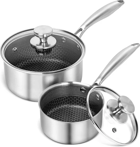 Vista 11 de MICHELANGELO Cacerola de 1 cuarto de galón con tapa, sartén de acero inoxidable de triple capa premium con tapa, cacerola pequeña