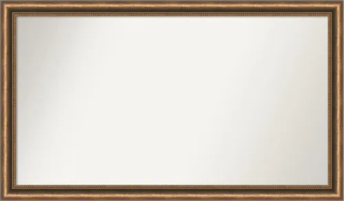 Vista 65 de Amanti Art Espejo de baño de bronce para sobre fregadero, 24 x 24 pulgadas, espejo de tocador cuadrado estrecho de bronce Manhattan, marco de madera